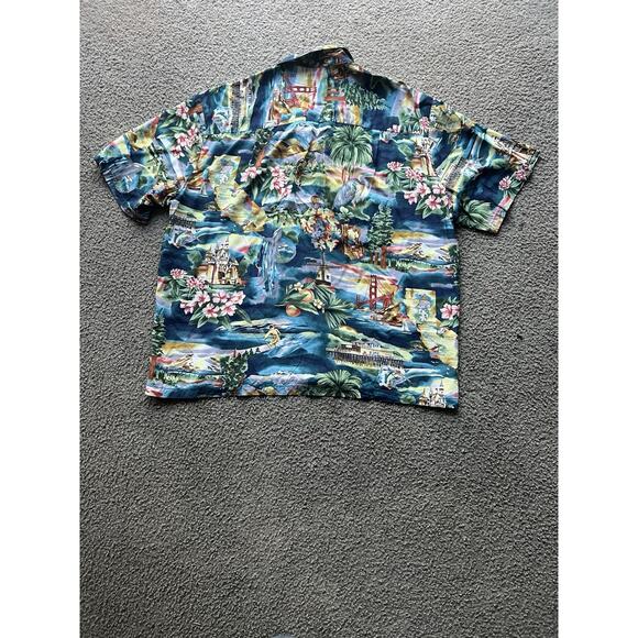 Paradise Found Hawaiian Shirt Men’s XL San Francisco California Golden Gate RARE - Picture 7 of 7
